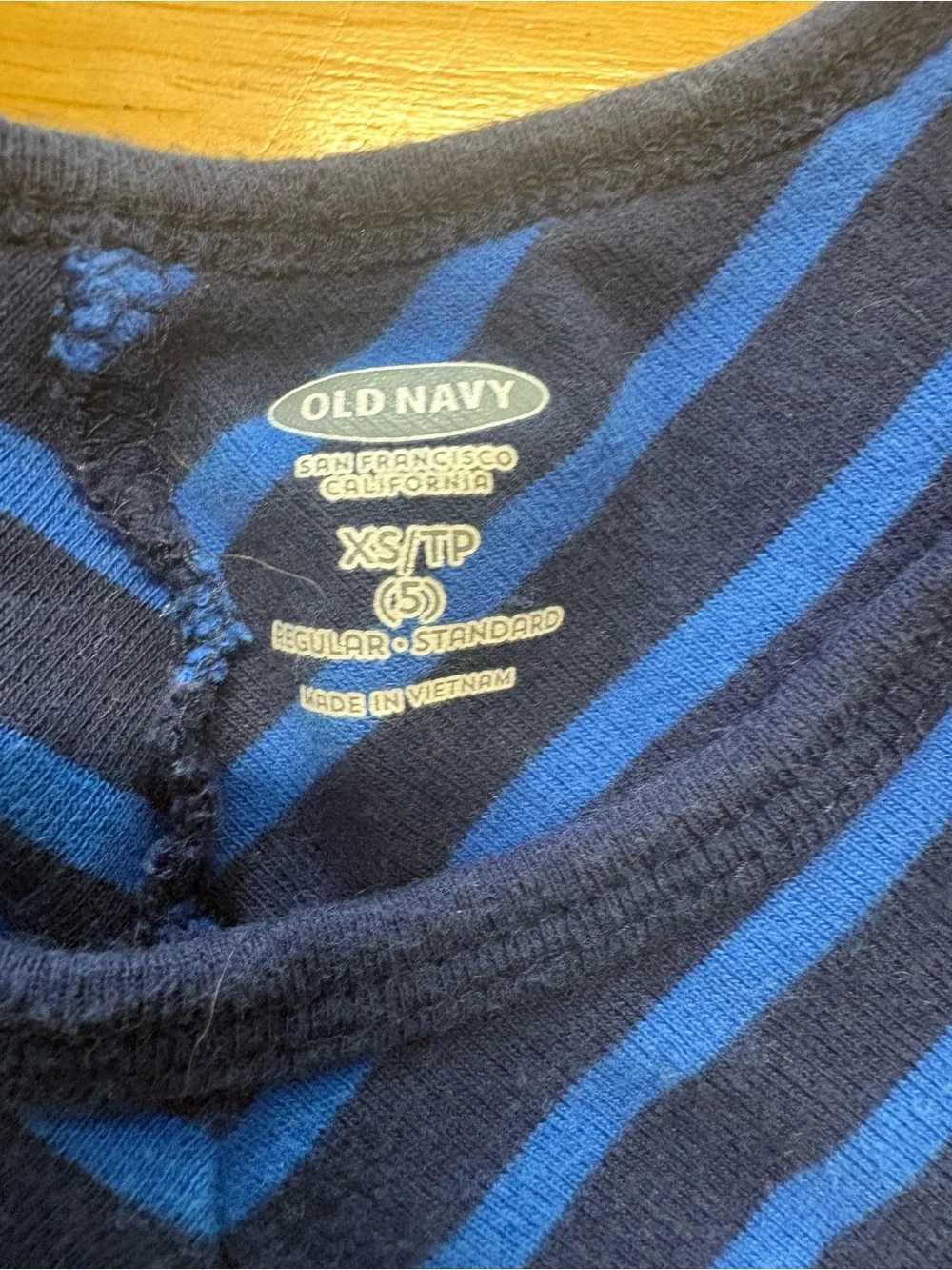 Old Navy Girls Blue & Navy Striped Long-Sleeve Fit-and-Flare Dress chevron